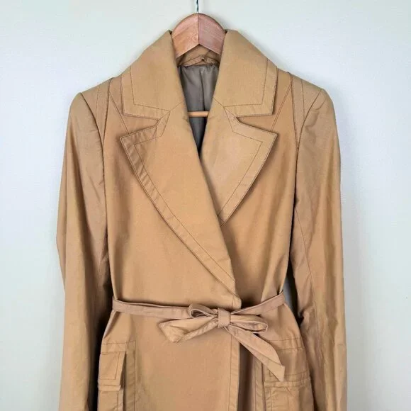 J. LINDEBERG Swedish Designer Trench Coat - Camel/Tan - Size 38 - Timeless Style - Picture 2 of 14